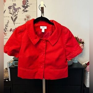 LOFT cropped red/orange blazer. Size 4. Perfect condition.